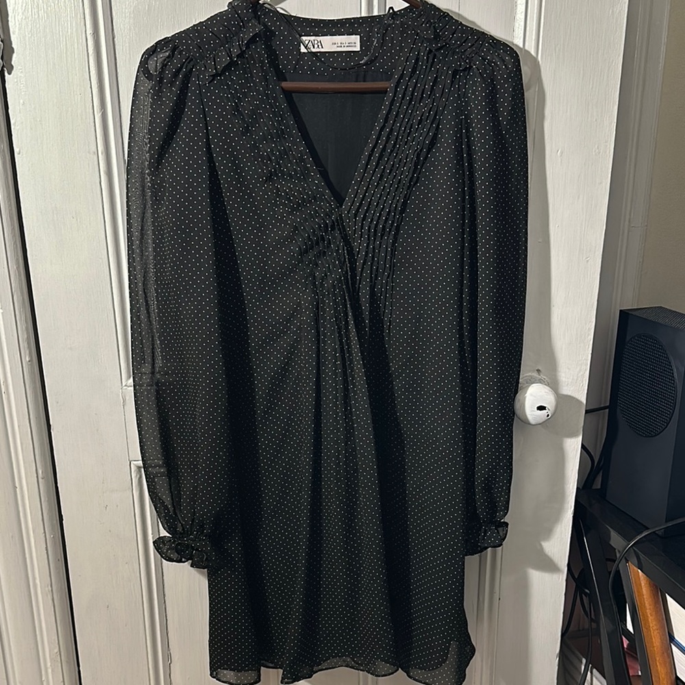 Zara Black Long Sleeve Dress